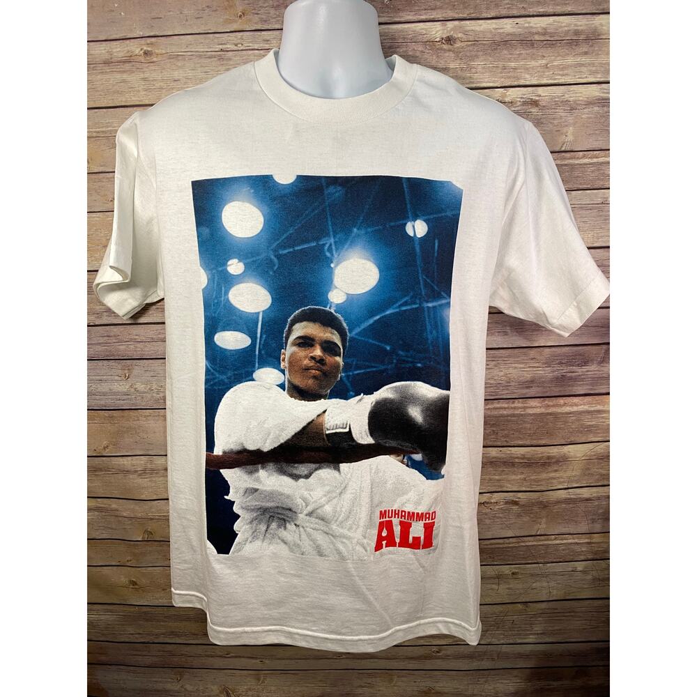 Muhammad Ali Picture White Short Sleeve T-Shirt Men's Size Medium Movie Ali